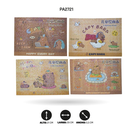 [PA2721] AGENDA PARA COLOREAR DE CAPYBARA [PAC5826]