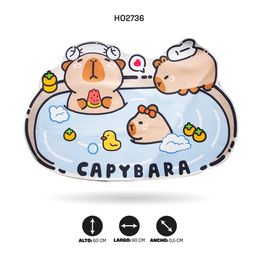 [HO2736] TAPETE FELPA 60*90CM CAPYBARA [PAC5843]