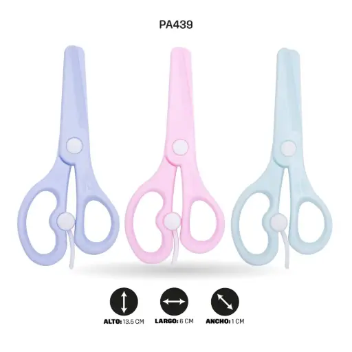 [PA439] TIJERA PUNTA ROMA DE SEGURIDAD COLORES PASTELES TY-6029 [PAC6427]