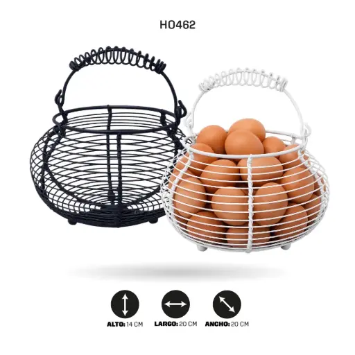 [HO462] CESTA METALICA PARA HUEVOS [PAC6479]