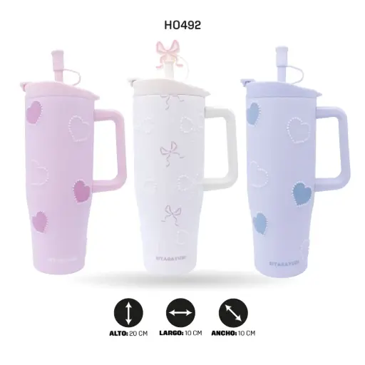 [HO492] TERMO CON RELIEVE 1200ml sus 304  ZF-084 [PAC6498]
