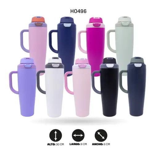 [HO496] TERMO 1200 ML  ACERO INOXIDABLE CON MANGO sus 304 ZF-076[PAC6500]