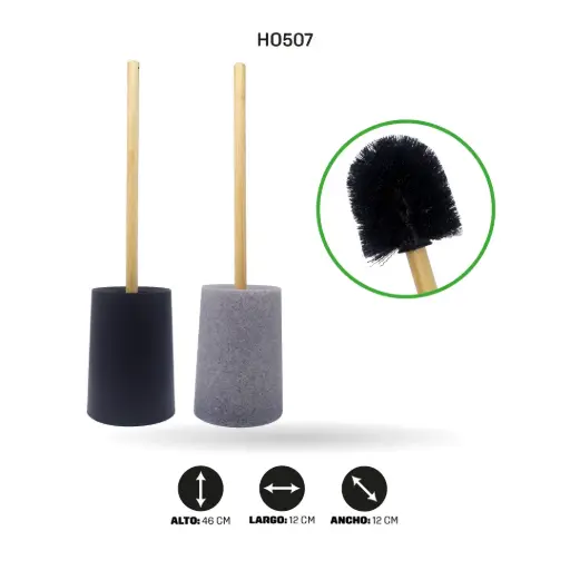 [HO507] CEPILLO DE BAÑO CABO DE MADERA DE LUJO 6678 [PAC6507]