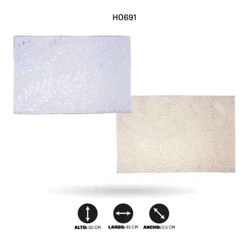 [HO691] INDIVIDUAL RECTANGULAR EN RELIEVE 30x45CM (DISPLAY X12) [PAC6593]