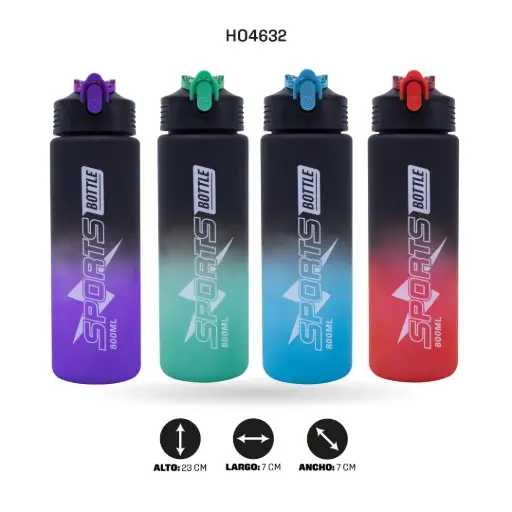 [HO4632] TERMO PLASTICO DEPORTIVO DE 800 ml [PAC6495]